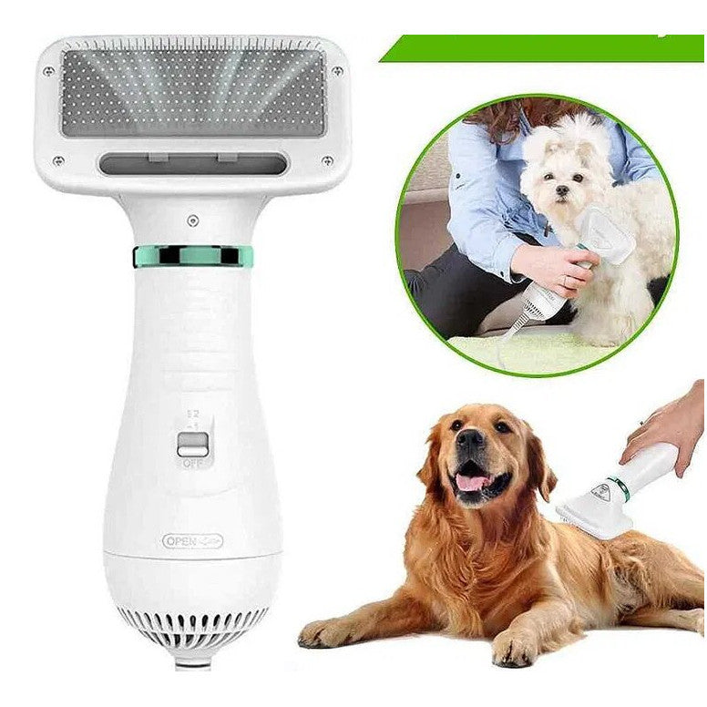 Brosse antibruit et sèche-cheveux 2 en 1 pour chats et chiens